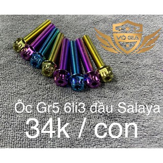 Ốc Titan Gr5 6li30 Đầu SALAYA gắn lốc máy tất cả các dòng xe máy