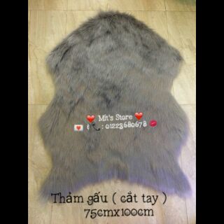 Thảm lông chụp ảnh - thảm lông hình gấu (Xám)