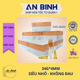 (Q1-HCM) |10 TẶNG 1| Đầu Kim Meso 34G-4mm | Kim Siêu Nhỏ 34G Chuyên Tiêm Vùng Mắt
