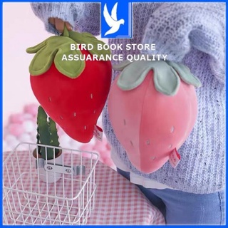 Gấu bông gối ôm , quả dâu tây tròn căng mọng vải nhung co dãn 4 chiều miniso 20cm Bird book Bird book