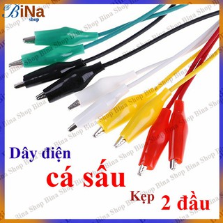 Dây điện kẹp cá sấu 2 đầu dài 45cm nhiều màu