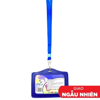 Bảng Tên Ngang Da Dây Lụa - Màu Xanh Dương (Màu Dây Giao Ngẫu Nhiên)
