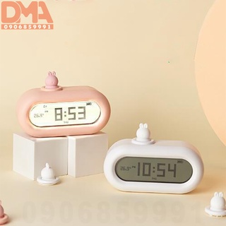 Đồng hồ báo thức có đèn ngủ hình thỏ dễ thương (WQ-09)