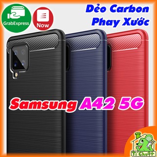 [Ảnh Thật] Ốp Lưng Samsung A42 5G Dẻo Carbon Phay Xước Chống Sốc