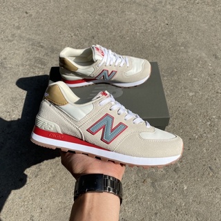 [Video_Ảnh Chụp Thật] Giày Thể Thao Newbalance 574 kem sữa đỏ nam nữ