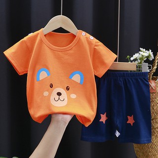 (CÓ SẴN) Bộ đồ cộc tay QUẢNG CHÂU cho bé mẫu B85- GẤU CAM