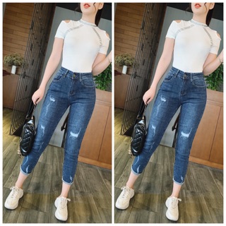[BIG SIZE] QUẦN JEAN DÀI SIZE ĐẠI LƯNG CAO, CO DÃN MẠNH 2748