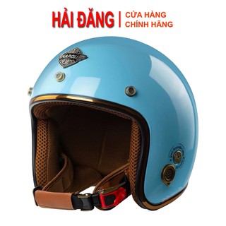 Mũ bảo hiểm 3/4 Napoli Sh2 Ruby New (màu xanh biển) Bảo Hành 12 tháng
