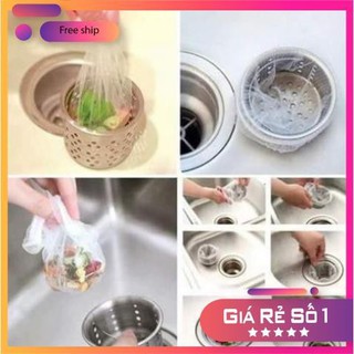 100 Túi Lọc Rác Bồn Rửa Chén Bát JOYLOT - Túi Lưới Vải Tự Phân Huỷ Có Chun Miệng Túi - Siêu Rẻ