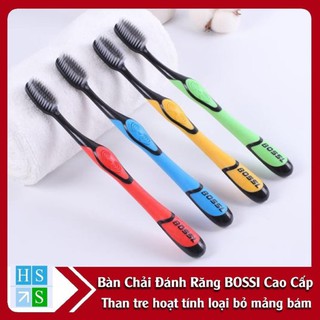 Bàn chải đánh răng than Tre hoạt tính BOSSI 921 cao cấp xuất Hàn quốc (Giao mầu ngẫu nhiên)