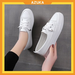 Giày thể thao nữ đế bằng giá rẻ giày sneaker nữ trắng slipon ulzzang cao cấp hot trend AZUKA - E2