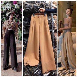 QUẦN SUÔNG DÁNG DÀI PHONG CÁCH HÀN QUỐC STYLE CHẤT TUYẾT MƯA THỜI TRANG BANAMO FASHION  QUẦN ỐNG RỘNG DÀI 100cm 935