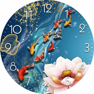 Đồng Hồ Treo Tường Tráng Gương Cửu Ngư Quần Hội 4 (Đường Kính 40cm)