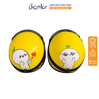 Mũ Bảo Hiểm Nửa Đầu Màu Vàng Họa Tiết Cặp Đôi  Kèm Kính Thời Trang Chính Hãng B'COLOR (Combo 2 Mũ)