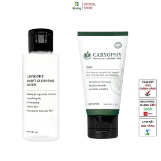 Combo dưỡng da giảm mụn, mờ thâm Caryophy ( Nước tẩy trang 60ml + Sữa rửa mặt 30ml ) ILIVING-CARCBMNNTTSRM