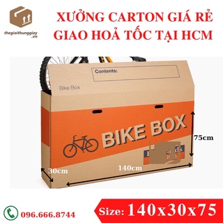 Thùng giấy siêu to đựng xe đạp bike box 140x30x75 cm, thùng giấy màn hình led tivi siêu mỏng, thùng giấy đựng tranh ảnh