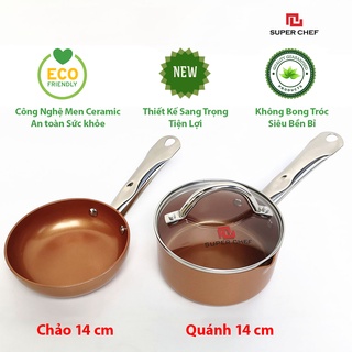 [Mã BMBAU50 giảm 7% đơn 99K] Bộ Nồi Chảo Nấu Cháo Cho Bé Super Chef Công Nghệ Ceramic Cao Cấp (14cm)