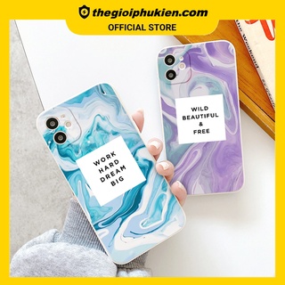 Ốp iphone - Ốp lưng iphone cạnh vuông Nền sơn loang dành cho ip 6 đến 14promax - ng277