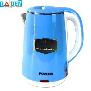 Ấm siệu tốc 2 lớp dung tích 2L Povena PVN-22 lòng ấm bằng inox không hoen rỉ
