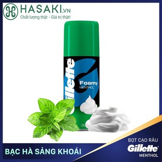 Bọt Cạo Râu Gillette Bạc Hà Foamy Menthol Shaving Foam 175g