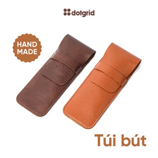 Túi đựng bút nắp gập, da bò thật, sản xuất thủ công - BT-01