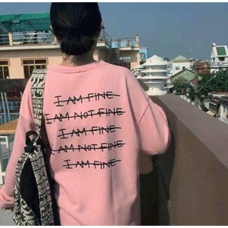 Áo hoodie nỉ Im not fine