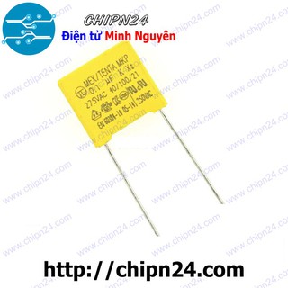 [5 CON] Tụ hộp 104 275VAC 10mm (0.1uF MEX/TENDA MKP K X2 40/100/21)