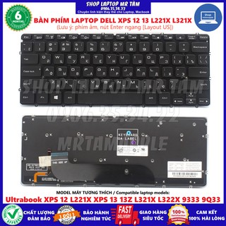 (KEYBOARD) BÀN PHÍM LAPTOP DELL XPS 12 13 L221X L321X dùng cho Ultrabook XPS 12 L221X XPS 13 13Z L321X L322X 9333 9Q33