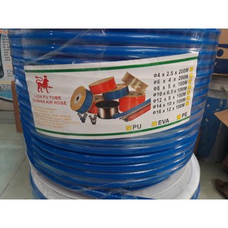 Cuộn 100m- dây hơi PU khí nén 12ly (12x8mm) màu xanh