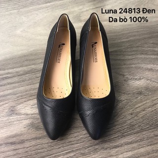 Giày đế xuồng nữ da bò mềm LUNASHOES 24813 da bò 2 lớp và bảo hành 2 năm 1 đổi 1 êm chân dễ phối đồ
