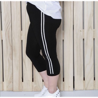 Quần legging big size in 2 sọc lỡ qua gối size lớn 55-75kg