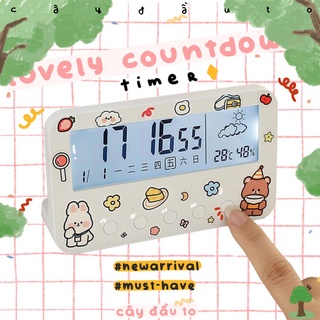 [Tặng Kèm Sticker] Đồng Hồ Đa Năng Lovely Clock Cây Đầu To