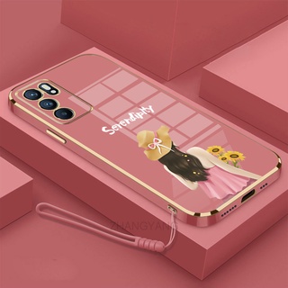 ốp lưng oppo reno 6 4g reno 6 5g reno 6z 5g Ốp Điện Thoại TPU Silicon Viền Mạ Màu Hình Cô Gái Xinh Đẹp Cho oppo reno 6 4g reno 6 5g reno 6z 5g