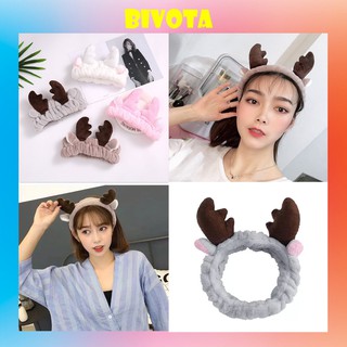 Băng đô Bivota turban sừng hươu cài tóc, trang điểm, rửa mặt cực dễ thương B26