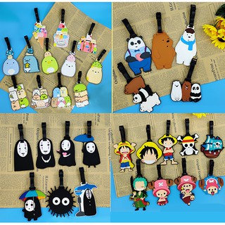 Bao đựng thẻ ba anh em gấu bare bear silicon BĐT4 tag hành lý bangtan totoro chopper one piece sumikko hoạt hình