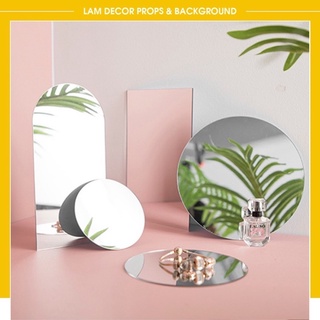 Gương phản chếu hình tròn trang trí chụp ảnh sản phẩm , phụ kiện chụp ảnh mỹ phẩm giầy dép trang sức thức ăn