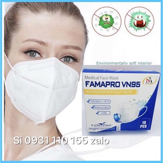 Hộp 10 cái Khẩu trang y tế 4 lớp VN95, N95, KN95 Famapro Nam Anh Hàng xuất khẩu