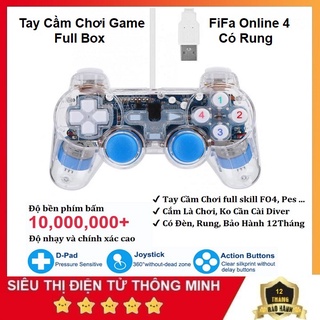 Tay Cầm Chơi Game Full Box Có Rung, Tay Cầm FO4 Có Dây PC, Laptop, Full Skill All Game - Bảo Hành 12 Tháng