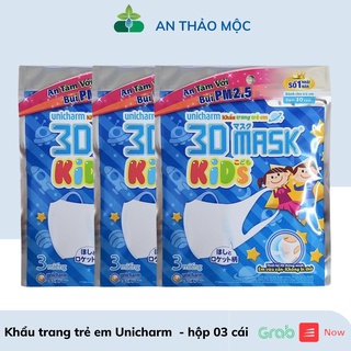 Khẩu trang trẻ em Unicharm 3d mask chính hãng Nhật Bản.Co giãn không đau tai bé. anthaomoc
