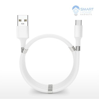 Dây Sạc Samsung - Dây Sạc iPhone Gắn Nam Châm Chống Rối Cuộn Tròn Cực Tiện Lợi, Sạc Nhanh 3A