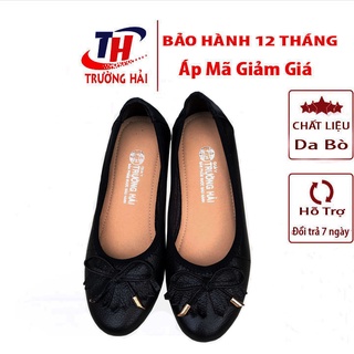 Giày búp bê da bò Trường Hải Màu đen Đế cao su không trơn 110