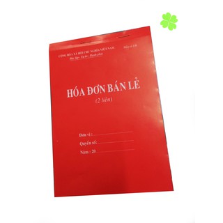 10 quyển Hóa đơn bán lẻ 2 liên loại 60 tờ kt (19x13x0.5cm)