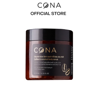 Cà phê dừa làm sạch tết bào da chết body Cona 200ml giúp da sáng mịn, đều màu
