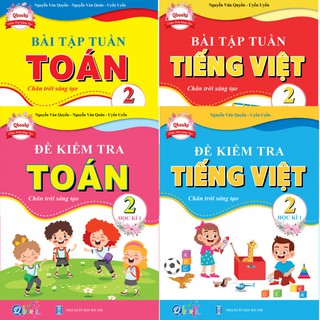 Sách - Combo Bài Tập Tuần và Đề Kiểm Tra Toán - Tiếng Việt Lớp 2 - Chân Trời Sáng Tạo - Học Kì 1 (4 cuốn)