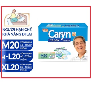 [ĐỦ SIZE] Tã Dán người lớn siêu thấm Caryn M20/ML20/XL20 miếng - chính Hãng