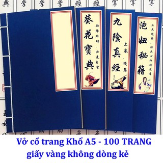 Vở cổ trang a5 - 100 trang giấy vàng chất lượng cao