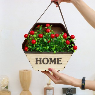 Giỏ hoa chất liệu gỗ màu mộc HOME, giỏ hoa trang trí decor phòng ngủ ,phòng khách .