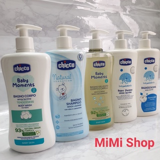 Sữa tắm gội Chicco 500ml Chiết xuất Yến mạch/ Hoa Cúc/ Hương Phấn cho bé 0M+