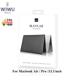 Wiwu iKavlar case cover Macbook Air / Pro 13.3 inch 2020 / 2021 / Macbook M1 . Ốp vân carbon siêu mỏng chống sốc cho Mac