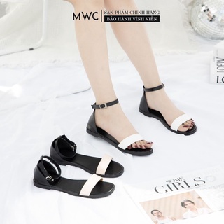 Giày Sandal Nữ thời trang MWC giày sandal đế bệt quai ngang basic siêu HOT NUSD- 12011